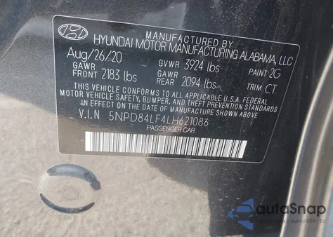 2020 Hyundai Elantra Value Edition из США, поврежденный, VIN 5NPD84LF4LH621086